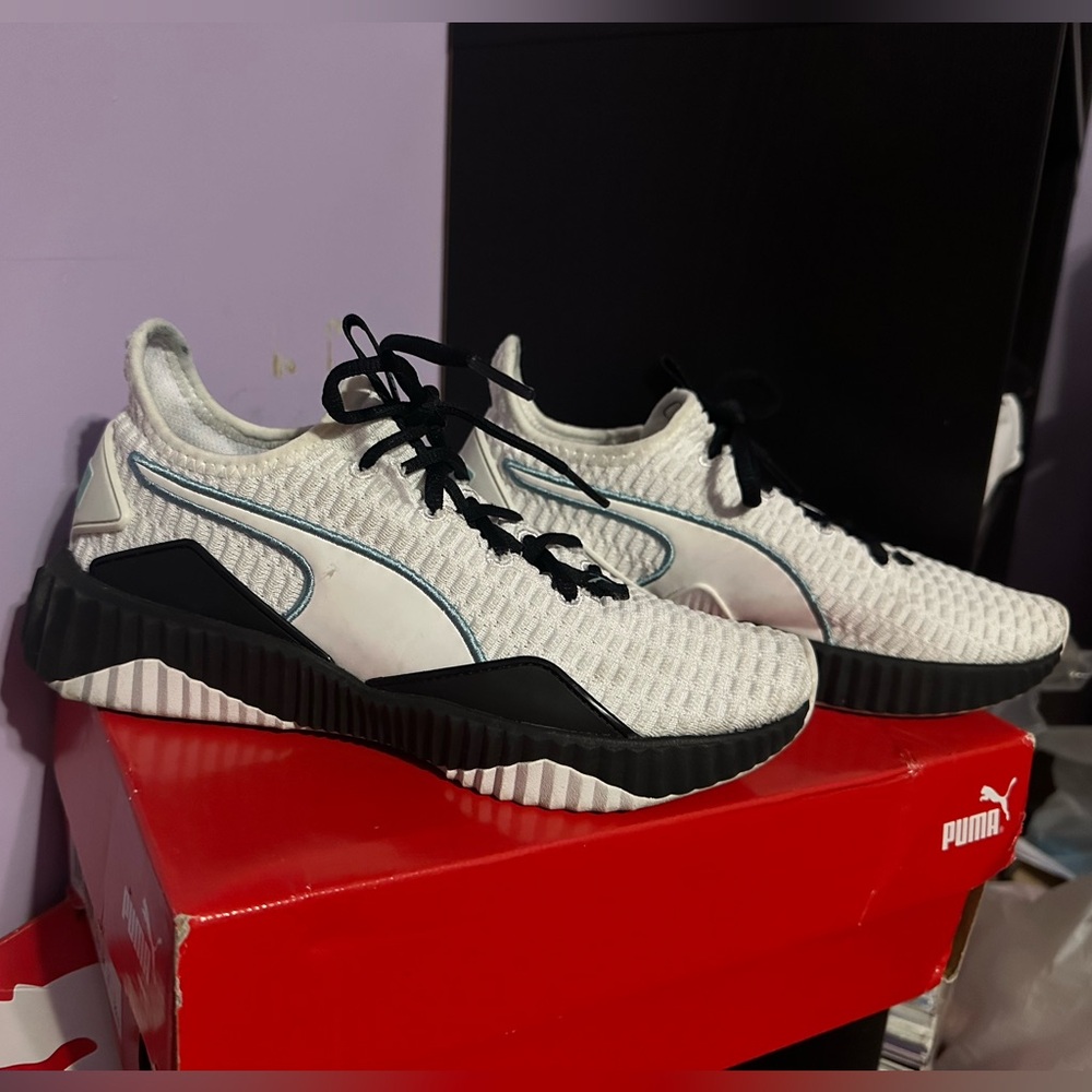 Puma Black and White Athletic Shoes